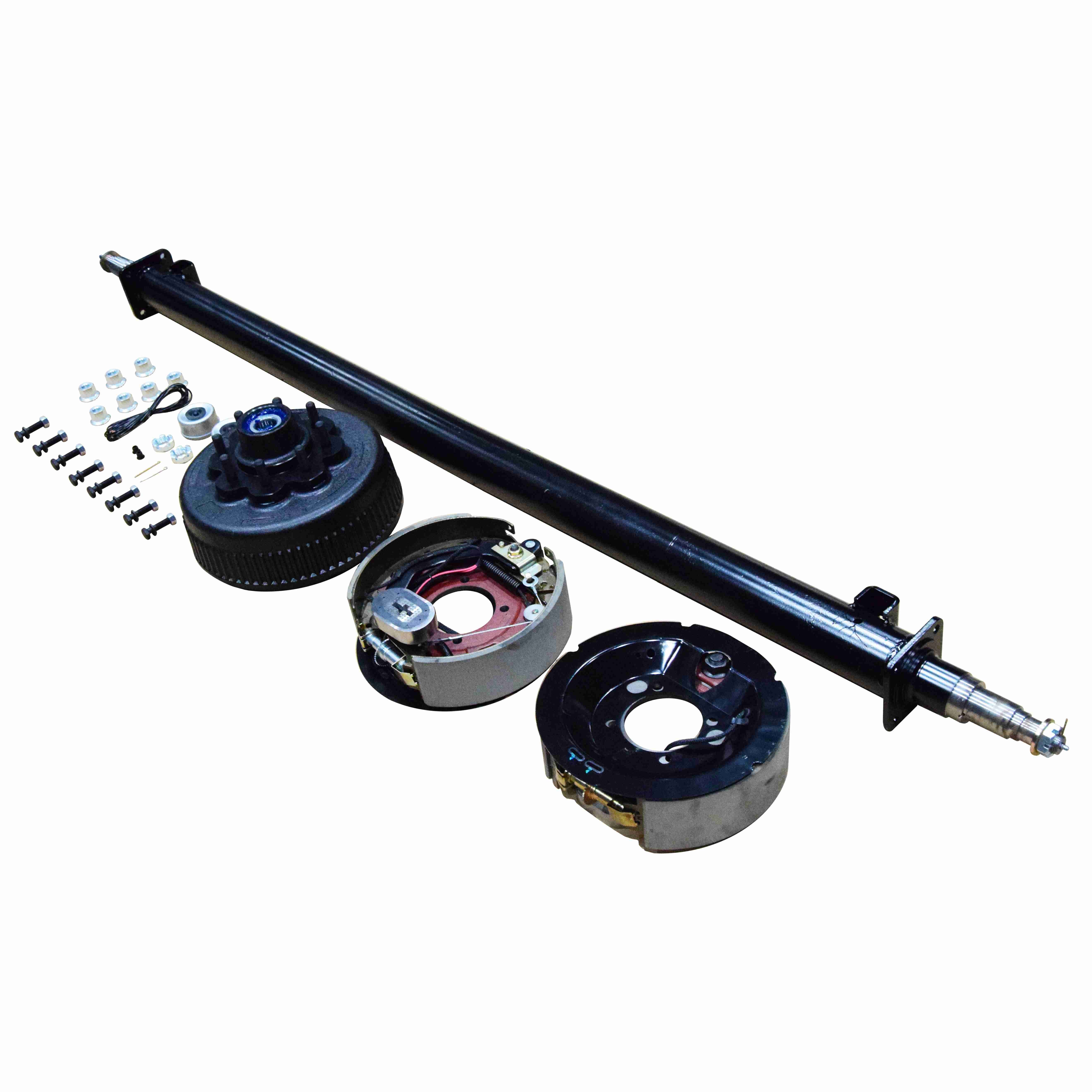 High Quality 8000Lb 12" 12.25" 8 Bolts 6.5" Pcd Electric Brake Drum Trailer Axle with Trailer Axle Parts Spring